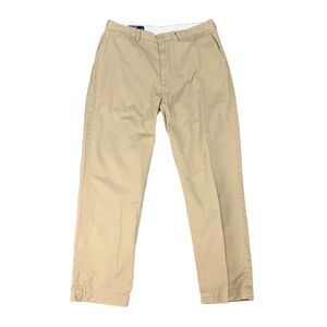 Polo Ralph Lauren Prospect Pants Mens 36 Beige Cotton Flat Front Mid Rise Chino